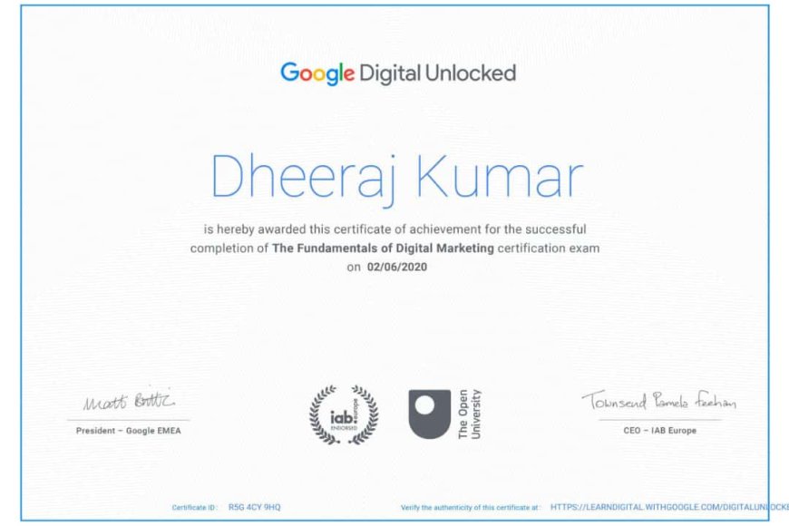 Get Digital Marketing Certificate From Google