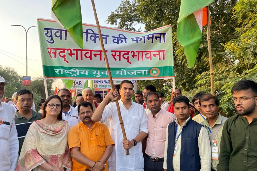 सांगानेर में कांग्रेस नेता पुष्पेंद्र भारद्वाज के नेतृत्व में निकाली सदभावना यात्रा
