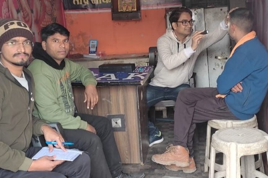 परिवहन विभाग द्वारा सुरक्षित वाहन चालन हेतु करायी वाहन चालकों की नेत्रजांच