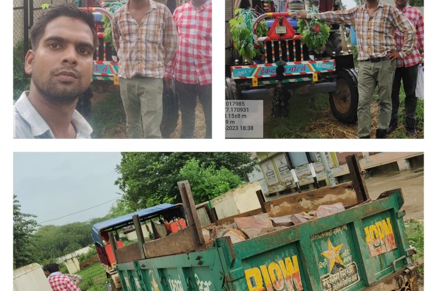 Bharatpur: वन विभाग ने पत्थर परिवहन कर ले जाते हुए ट्रेक्टर ट्राली जब्त किए