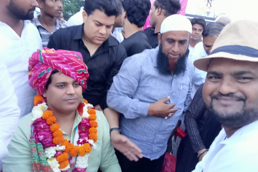 राज्यसभा सांसद प्रतापगढ़ी का हिंडौन आगमन पर मुस्लिम समाज की ओर से भव्य स्वागत