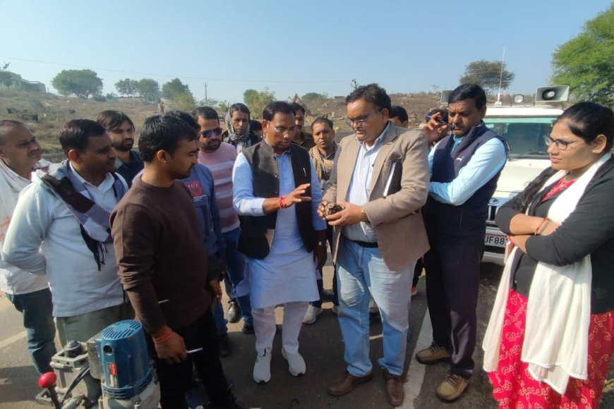 सपोटरा ( करौली ) : 21 करोड़ की लागत से बन रही सड़क की मिली शिकायत, निरीक्षण करने विधायक पहुंचे