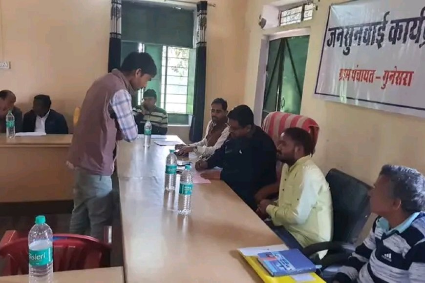 ग्राम पंचायत गुनेसरा मे आयोजित जनसुनवाई शिविर मे जिला कलेक्टर ने सुनी आमजन की समस्याऐं