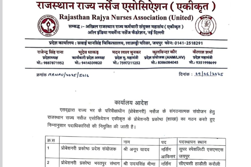 उदय सिंह मीणा को RRNAU का भरतपुर संभागीय संयोजक नियुक्त किया गया