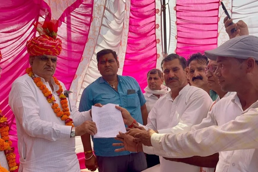 हिंडौन सिटी: कैलाश नगर में सीवरेज ट्रीटमेंट प्लांट बनाने के विरोध में मंत्री को सौंपा ज्ञापन