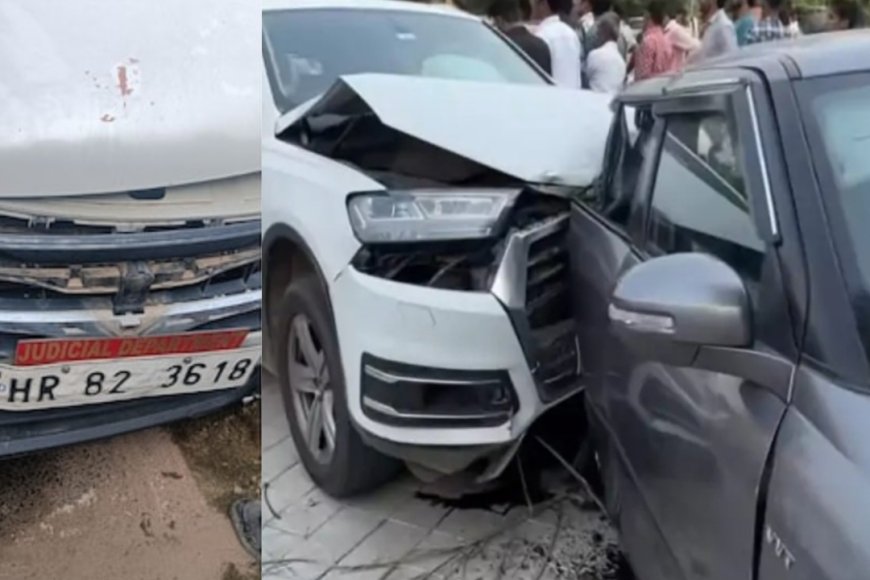 तेज रफ्तार ऑडी ने स्विफ्ट को मारी टक्कर, विधायक का बेटा बताकर की मारपीट