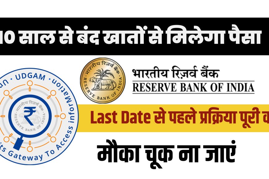 अब पुराने बंद बैंक खातों से भी मिलेगा पैसा वापस, RBI ने शुरू किया ‘UDGAM’ पोर्टल – जानिए पूरी प्रक्रिया