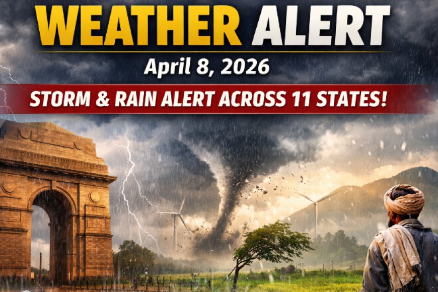 आज का मौसम 8 अप्रैल 2026: 11 राज्यों में तूफान और बारिश का अलर्ट, जानें आपके शहर का हाल
