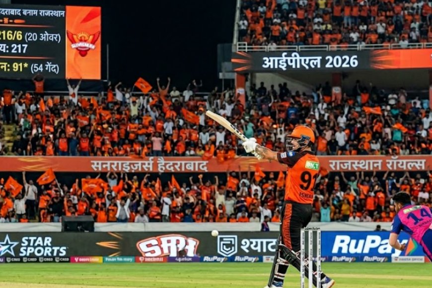 SRH ने बनाया 216/6 का विशाल स्कोर, ईशान किशन की 91 रन की धमाकेदार पारी से राजस्थान के सामने 217 रन का लक्ष्य