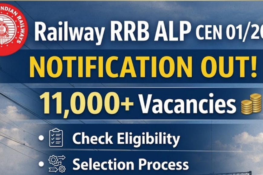 RRB ALP भर्ती 2026: 11,127 पदों पर आवेदन शुरू, योग्यता, तिथि और पूरी जानकारी