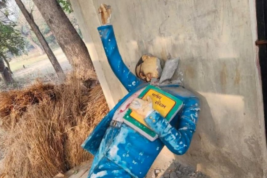 गोरखपुर में बाबा साहेब की प्रतिमा क्षतिग्रस्त, दो आरोपी गिरफ्तार; क्षेत्र में तनाव