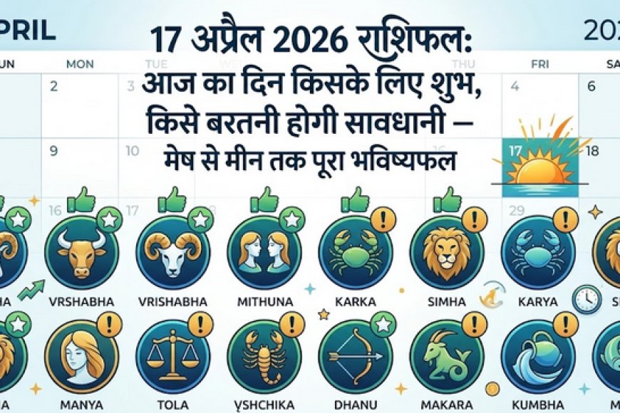 17 अप्रैल 2026 राशिफल: आज किसकी चमकेगी किस्मत और किसे बरतनी होगी सावधानी
