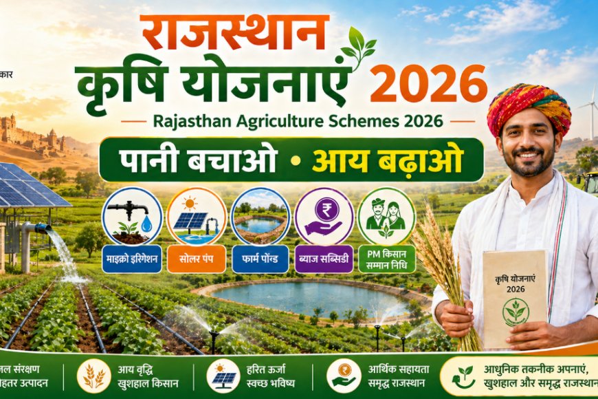 राजस्थान कृषि योजनाएं 2026: अब किसानों को मिलेगा ₹9,000 का सम्मान निधि और सिंचाई पर 90% तक सब्सिडी, जानें पूरी रिपोर्ट