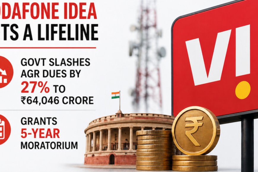 वोडाफोन आइडिया को 'संजीवनी': सरकार ने AGR बकाया में की 27% की कटौती; अब चुकाने होंगे ₹64,046 करोड़