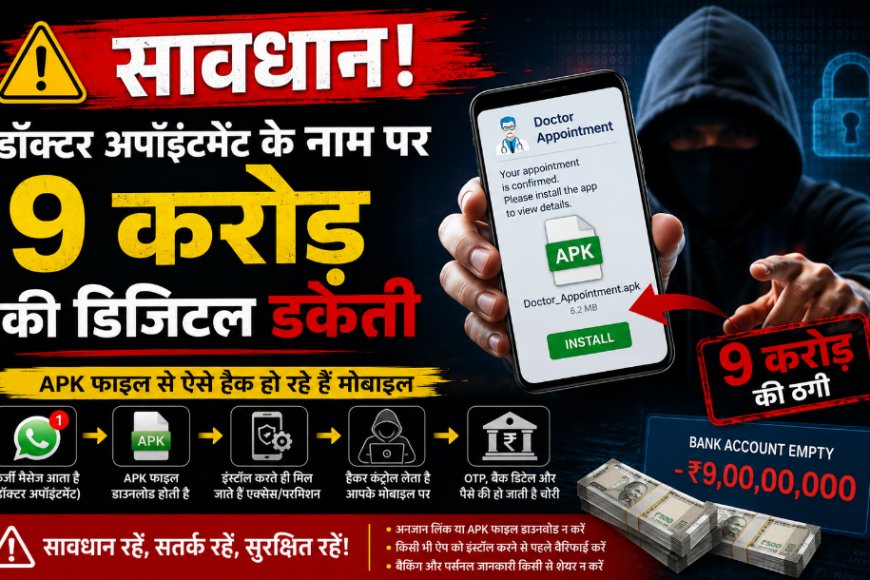 सावधान! डॉक्टर अपॉइंटमेंट के नाम पर 9 करोड़ की डिजिटल डकैती: APK फाइल से ऐसे हैक हो रहे हैं मोबाइल