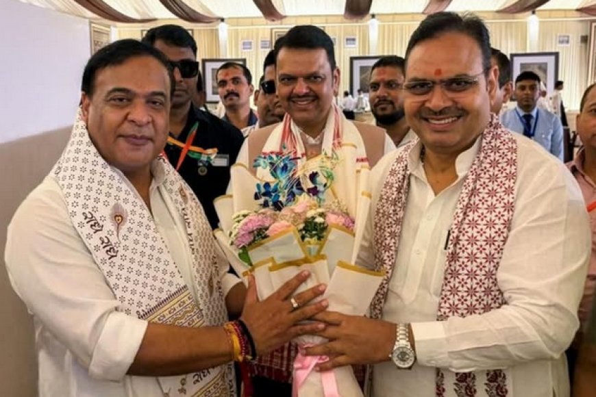 गुवाहाटी में शपथ ग्रहण समारोह: मुख्यमंत्री भजनलाल शर्मा ने डॉ. हिमंत बिस्वा सरमा को दी बधाई; असम में नई सरकार का आगाज