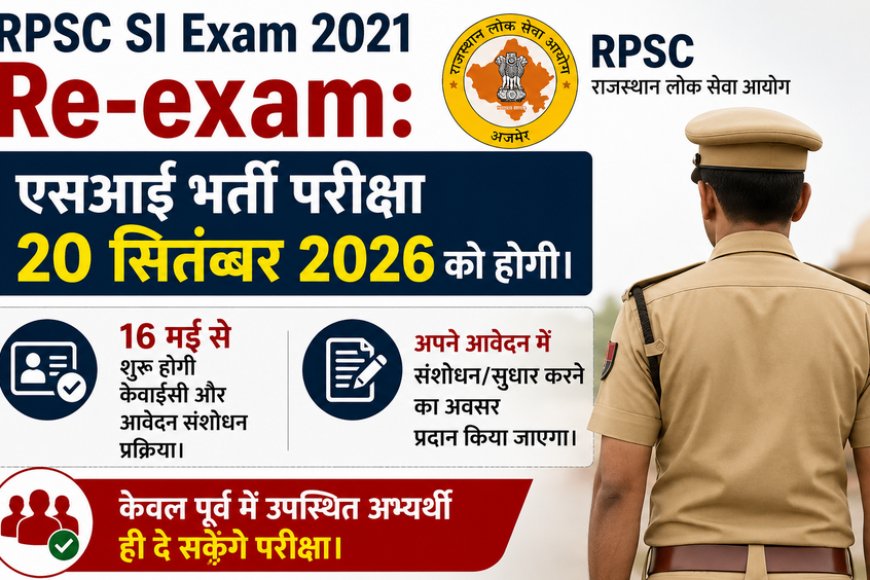 SI भर्ती परीक्षा-2021: 20 सितंबर को फिर होगी परीक्षा; 16 मई से शुरू होगी आवेदन संशोधन की प्रक्रिया