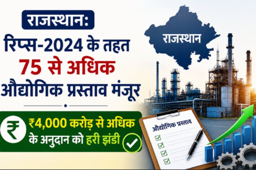 राजस्थान: रिप्स-2024 के तहत 75 से अधिक औद्योगिक प्रस्ताव मंजूर, ₹4,000 करोड़ से अधिक के अनुदान को हरी झंडी