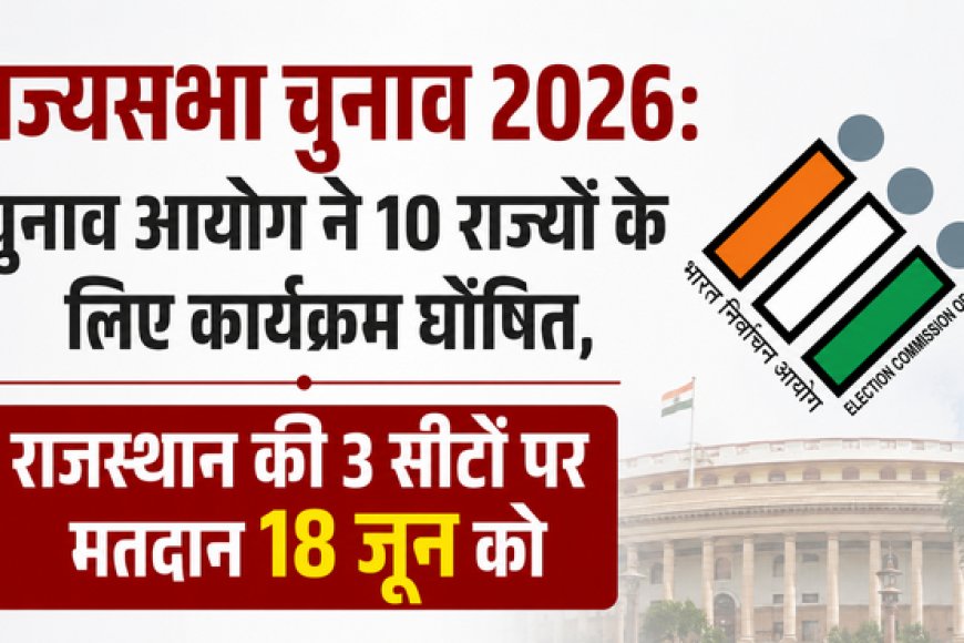 राज्यसभा चुनाव 2026: चुनाव आयोग ने 10 राज्यों के लिए कार्यक्रम घोषित, राजस्थान की 3 सीटों पर मतदान 18 जून को